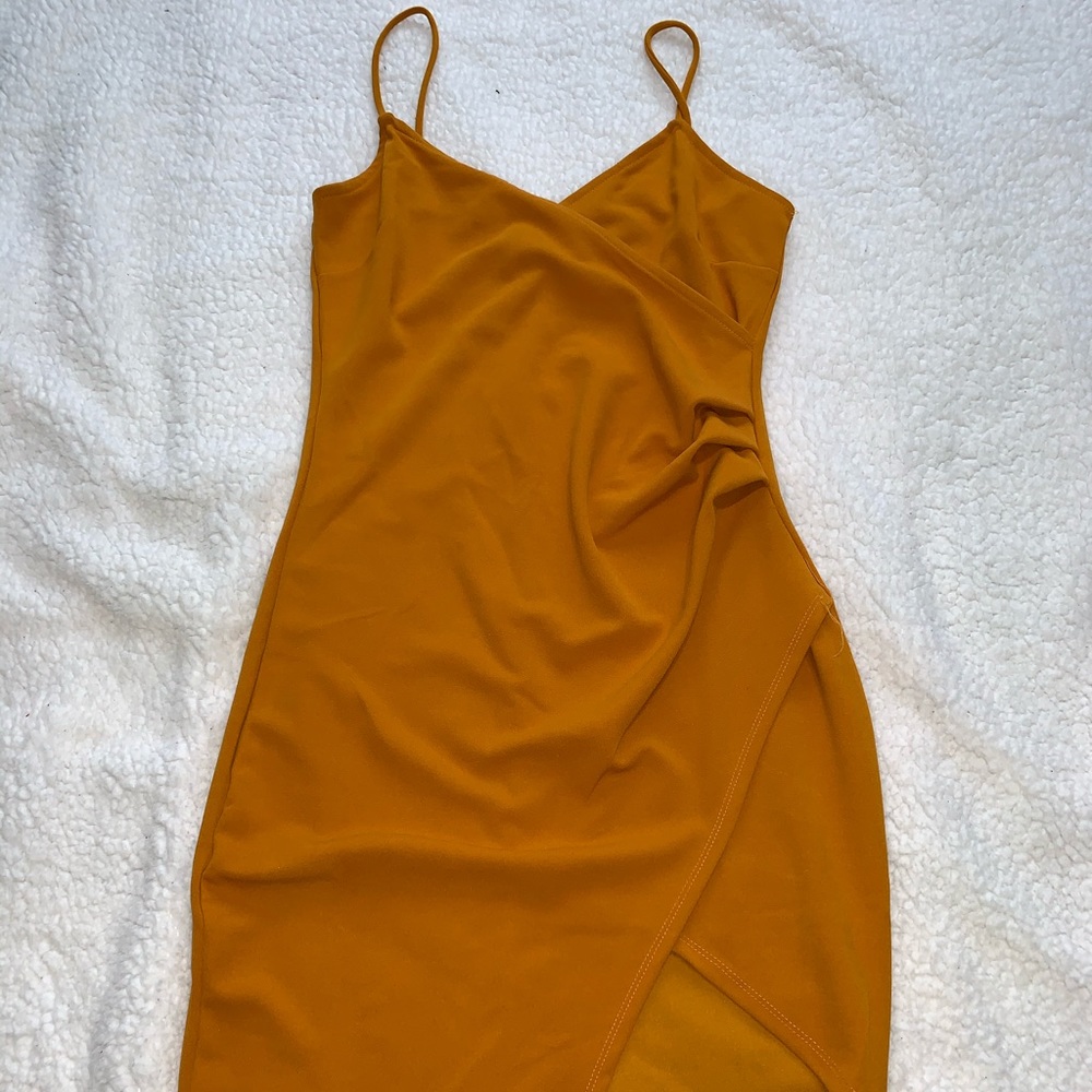 Mustard pencil dress